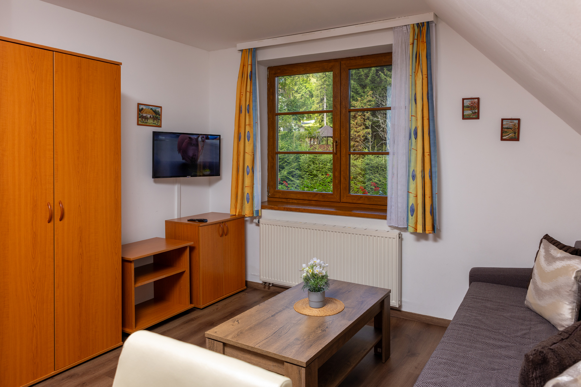 Ložnice apartmánu v pensionu Aneta