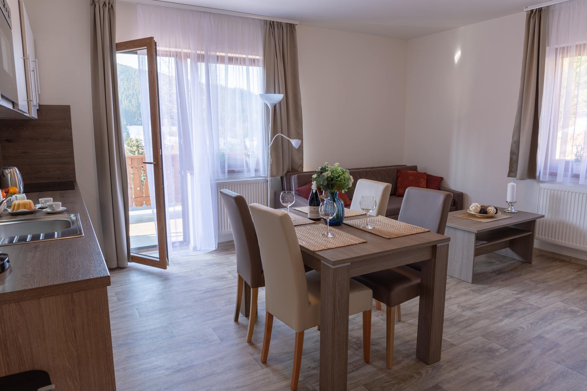 Obývací pokoj apartmánu v pensionu George